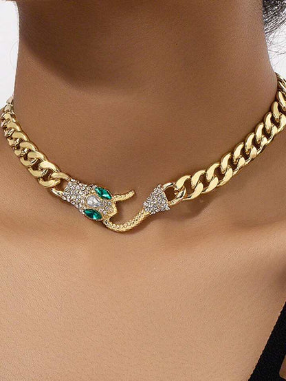 Emerald Serpent Chain Choker